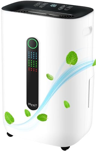 20L/Day Home Dehumidifier - Upgraded Version - Removes Condensation, Humidity, Damp, Moisture & Purifies Air Quality. Clothes Drying, Continues Drainage, 24 Hours Timer Homes, Offices, Basements