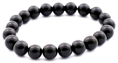 Joyas Minerales Onyx-Armband – 100% echte Natursteine | Bequem & elegant | Elastische koreanische Schnur | Inkl. Geschenkbox (Onyx, 6mm)
