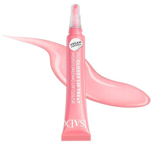 IsaDora Glossy Lip Treat Lipgloss - Pflegender Lip Gloss für volle Lippen - Stimuliert Kollagenbildung - Einzigartiger Glanz ohne zu kleben - Vegan mit Shea-Butter - Pink Punch