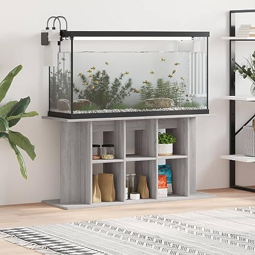Homgoday Aquariumständer Aquarienunterschrank Aquarienschrank Aquarium Unterschrank Aquarium Tisch Terrarium Schrank Aquarium Stand Grau Sonoma 120x40x60 cm Holzwerkstoff