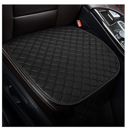 JNNJ 2 Stück Sitzkissen für Auto Vordersitze, Sitzauflage Mit Antirutsch-Boden, Sitzbezüge Autositzschoner (Schwarz)