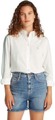 Tommy Jeans Damen Hemd Pinstripe Poplin Regular Fit
