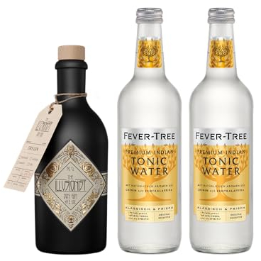 The Illusionist Dry Gin + 2x Fever-Tree Premium Indian Tonic Water 500ml | Kombi-Pack für den perfekten Gin & Tonic