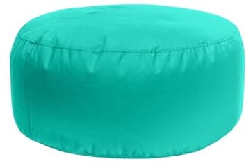 Bruni Pouf Sitzhocker L in Türkis – runder Sitzpouf, Indoor und Outdoor als Fußhocker, Yoga-Sitzkissen, Meditationskissen geeignet, in Deutschland gefertigt