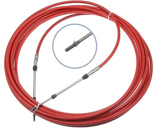 ZIBOXI Convient for Moteur Hors-Bord Yamaha, Moteur de Bateau 26 Pieds 40 Pieds 8M-12M, Type Marin 3300 33C, câble de boîte de Commande à Distance de Changement d'accélérateur(1pc 40ft Red)