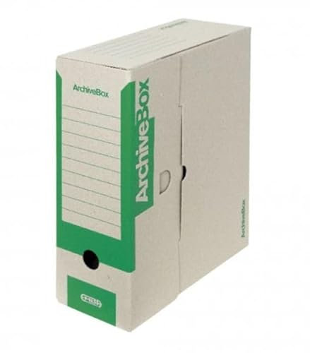 Emba Aktenkarton A4 110 mm Rückenbreite – Archiv-Schachtel stabile Kartonbox in Grün für Dokumente Archivbox Faltbare Kartonverpackung