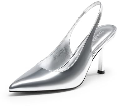 DREAM PAIRS Damen-Pumps mit geschlossener Zehenpartie,Size 39,Silber-Pat,DWUMPU2510