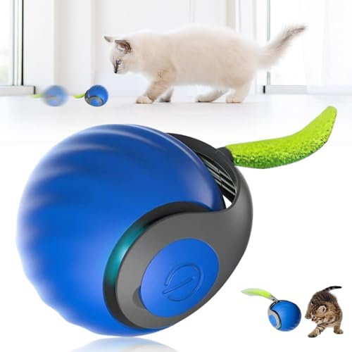 HOIDOKLY Speedy Tail 2.0, Speedy Tail Katzenspielzeug, 2025 Neuer König des interaktiven Katzenspielzeugballs, Automatisches Katzenspielzeug, lindert Ängste (Blau)