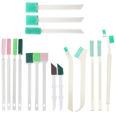 SamHeng 17 Pcs Small Household Cleaning Brushes, Diverse Cleaning Brush Set Deep Detail Crevice Cleaner Brush for Bottles Tiles Keyboard Blinds Small Holes Corner Door Track Groove Gap Cleaning Tools