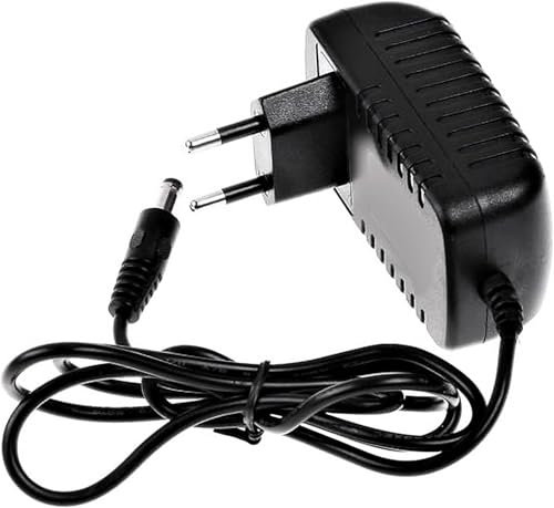 Alimentatore 12V 24W 2A per Telecamere, Strisce LED, Modem - Trasformatore 12V Plug&Play con Spina Corrente Casa per Schermi e Apparecchiature Elettroniche - Input AC 100-240V 50/60Hz, Nero