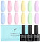 TOMICCA UV Nagellack Pastell Set, 6 Farben Macaron Bonbon süß Rosa Blau Gelb Lila Grün Sommer Gel Nagellack, Soak-Off UV/LED Gel Geschenk für Nagelstudio DIY Home, 8ML