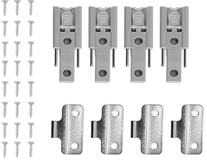 Gorise 4pcs Reverse Folding Sliding Door Hinge Wardrobe Bi-Fold Closet Wardrobe Cabinet Cupboard Tracked Hanging