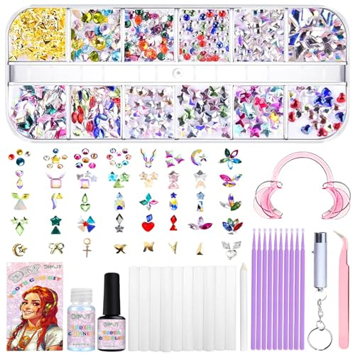 Zahnstein Set，Zahnschmuck Set，Tooth Gem Kit，DIY handgemachter Zahnschmuck zur Verschönerung und Verzierung der Zähne, Ideal für Schminkpartys, Feiern und Rollenspiele