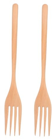 Healifty Fourchette En Bois 8.86 Pouces Ustensile Cuisine Polyvalent Fourchette À Salade Et Dessert Artisanale Pour Usage Domestique Et Professionnel