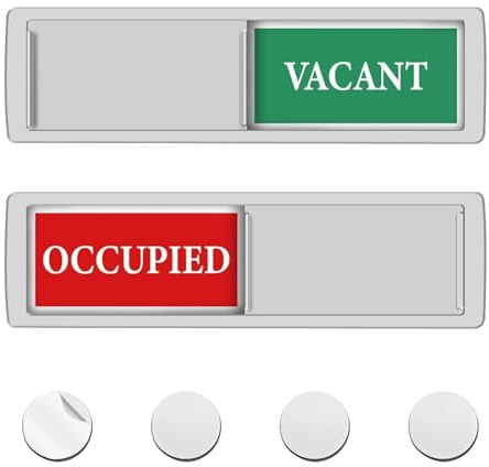 Vacant Occupied Sign Sliding Door Privacy Sign Do Not Disturb Door Indicator 7 x 2inch Non-Scratch Magnetic Vacant/Occupied Slider Signs for Home Office Hotel Hospital Conference Room Restroom