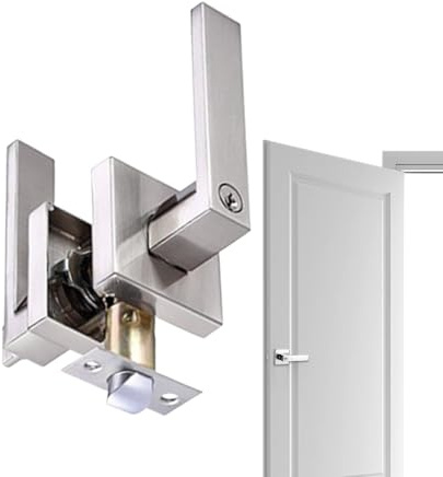 Poignée d'intimité intérieure – Kit de serrure de porte durable, levier finition satinée | Serrure de porte avec poignée, fixation matérielle robuste, silencieux pour chambre à coucher, salle d