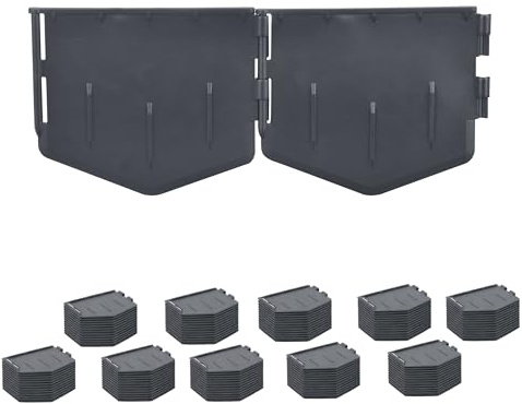 Relaxdays Rasenkante, 175er Set, HxB: 13 x 16 cm, 26,7 m, Kunststoff, Flexible Beeteinfassung, Beet & Rasen, schwarz