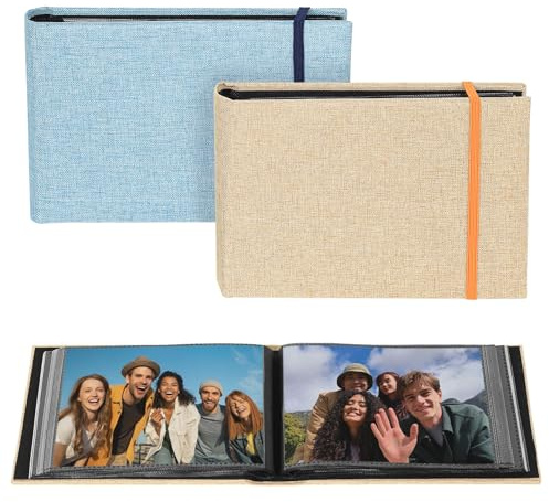 2 Stück Fotoalbum Einsteckalbum 10x15cm, Fotoalbum zum Einstecken 10x15cm, Fotoalben zum Einstecken, Bilderalbum, Photo Album Klein für Geschenke Hochzeit Familie Geburtstag(100 Fotos pro Stück)