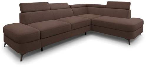 Masseno Ecksofa AVISE Q R-S mit Schlaffunktion L-Form, Klassisch Sofa mit Bettkasten, Wohnzimmersofa, Couch, Soffa, Bettsofa, Couchgarnitur - Braun, Quelle 25