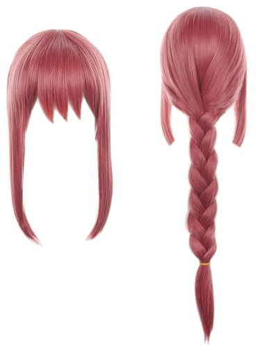Long Braid Pink Red Halloween Party Cosplay Wig For Makima