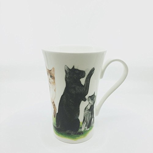 Roy Kirkham - Fluted Mug - Black Cat and Tabby
