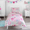 Bloomsbury Mill - Set biancheria da letto per bambini - Rosa Cuori e Farfalle – Set Copripiumino Lettino e federa per Ragazee - Lenzuola Culle per junior e bambino - Pois Puntini Viola -120 x 150 cm