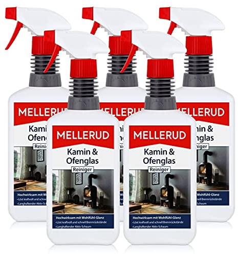 5x Mellerud Kamin und Ofenglas Reiniger Sprühflasche 500 ml