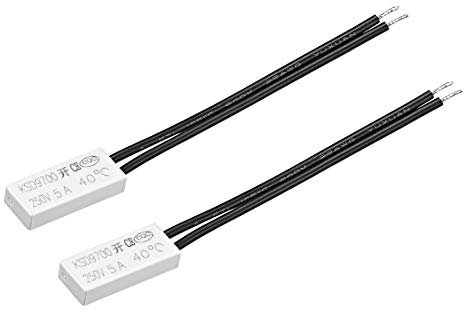 sourcing map KSD9700 Thermostat, 40℃ Normally Open Temperature Switch, N.O 5A Thermal Switch Temperature Controller 2pcs