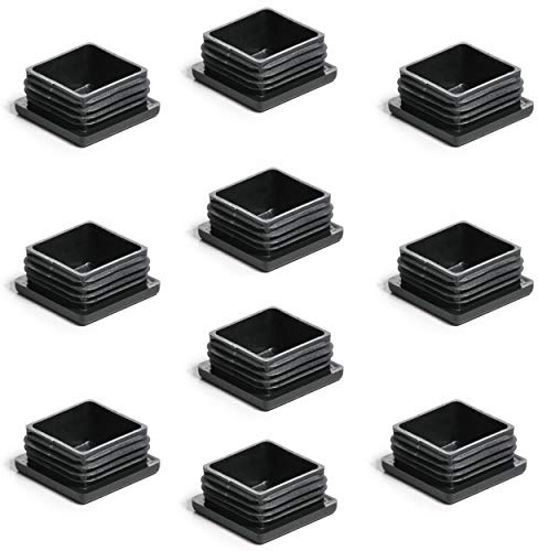 Enkotrade 10 Stück Lamellenstopfen für Vierkantrohre, 50x50 mm, Rohrabdeckung aus hochwertigem Polyethylen Kunststoff, Stopfen, Endstopfen, Kappen, Gleiter | Rohrstopfen Quadratisch