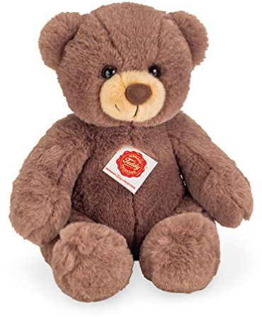 Teddy Hermann 91368 Teddy-Bär Schokobraun 30 cm, Kuscheltier | Naturgetreu gestaltet, liebevoll ausgearbeitete Details, ab 0 Monaten, waschbar, Füllung mit recyceltem Polyester