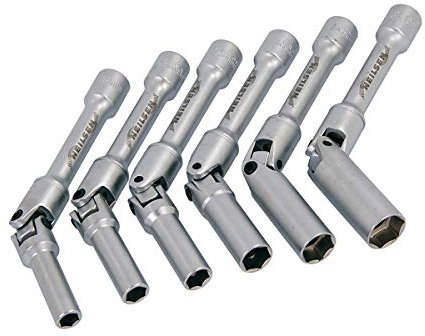 Neilsen 6pc Universal Joint Glow Plug Socket Set 3/8dr CT1892