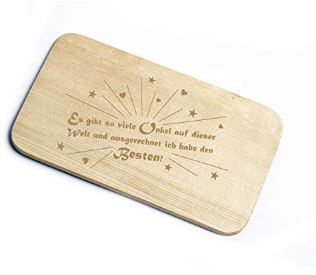 Frühstücksbrettchen BESTER ONKEL der Welt - Sterne Herzen