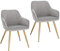 Lestarain Esszimmerstühle 2er Set, für Esszimmer Wohnzimmer Küche, Küchenstühle gepolstert mit Armlehne Metallbeinen, Sitzfläche aus Samt, Hellgrau