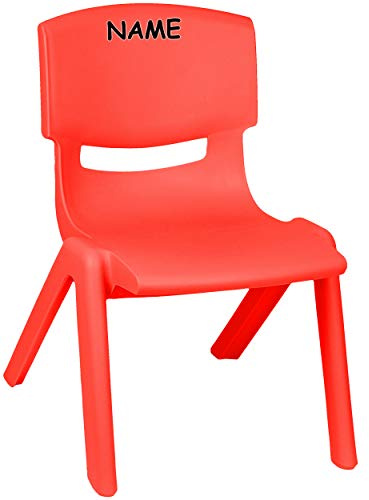 alles-meine.de GmbH Kinderstuhl/Stuhl - Farbwahl - rot - inkl. Name - Plastik - bis 100 kg belastbar/kippsicher - für INNEN & AUßEN - 0-99 Jahre - stapelbar - Garten - Kind..
