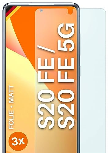 moex® FlexProtect Schutzfolie matt kompatibel mit Samsung Galaxy S20 FE/FE 5G Folie gegen Reflexionen, Anti Reflex Displayschutz, matte Displayfolie, robust und Kratzfest – 3 Stück