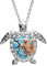 Holibanna Mer Tortue Collier Cristal Strass Animaux Pendentif Mer Vie Bijoux Océan Cou Bijoux pour Femmes Hommes Hawaii Beach Party