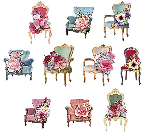 Ideen mit Herz 3-D Motive, ausgestanzt, ca. 7-10 cm, 10 Stück im Beutel | Bilder zum Basteln & Dekorieren | Grußkarten selber machen | Bildmotive für Scrapbooking & DIY-Deko (Sessel & Stühle)