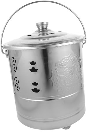 Zerodeko Mülleimer Vorräte Opfern Feuertonne Metall Garten K?fig Papier Blatt Müll Verbrennungsger?t K?figschmiedeschüssel Für Burn Papierverbrennungsanlage Rostfrei