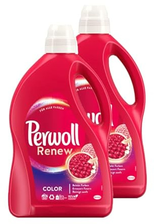 Perwoll Renew Color, 100 (2 x 50 Waschladungen), Color Waschmittel, Feinwaschmittel stärkt die Fasern und verbessert die Farbintensität, intensive Frische