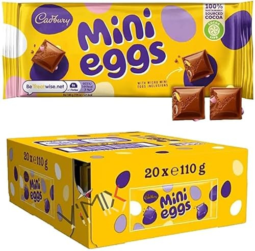 Cadbury Mini-Ei-Schokoladenriegel, 110 g, 3 Stück, mit einem kostenlosen Oster-Armband – perfekt für Osterjagen, Leckereien oder Ostern 2022 Schokoladengeschenk