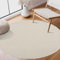 SANAT Kurzflor Teppich Wohnzimmer - Uni Modern Teppiche fürs Schlafzimmer, Arbeitszimmer, Büro, Flur, Kinderzimmer und Küche - Creme, 200 cm Rund