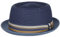 Stetson Chapeau en Paille Licano Toyo Pork Pie Femme/Homme - de Plage Soleil avec Doublure, Ruban Gros Grain Été Printemps-été - M (56-57 cm) Bleu