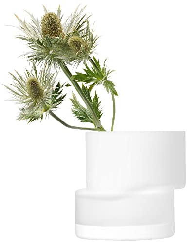 LSA International Tier Lantern/Vase H13.5cm Chalk White | 1 Unit | Handmade Glass | TD09