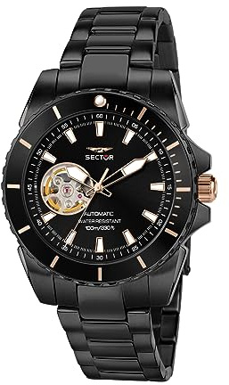 Sector No Limits 450 Herrenuhr, automatisch, analog, 43 mm, Schwarz, One Size