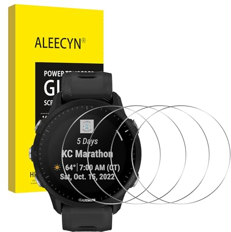 [4 Pièces] Verre Trempé Protecteur D’écran Compatible avec Garmin 955, sans Bulles, Vitre HD Ultra, Ultra Solide, Anti Rayures, Film de Protection Dureté 9H