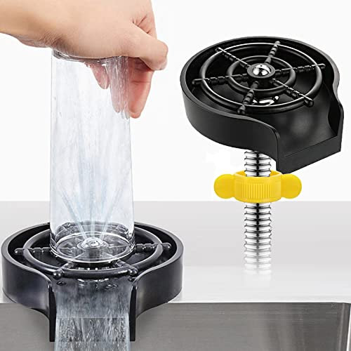 LIBRNTY Lavadora automática de tazas,limpia vasos fregadero,limpiar botellas por dentro,limpiador de botellas,Rinser con spray lateral, para Muchos Tipos y tamaños de Vaso de Cerveza Taza de café