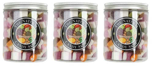 Natural Candy Shop,Natural Candy Shop Gift Box 3 x Jars 220g each filled with Dolly Mixture