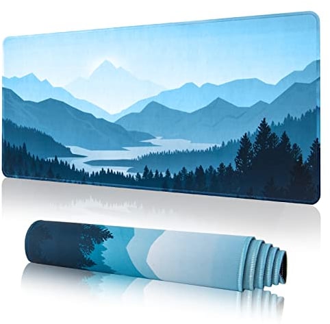 EFISH Mousepad (800×300×3MM) Tappetino per mouse da gioco, tappetino per mouse esteso, bordi cuciti anti-sfilacciatura, base in gomma antiscivolo, pad per tastiera lavabile,Adatto per ufficio e casa