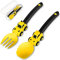 Construction Baby Cutlery - Toddler Fork and Spoon - Suitable for Kids Cutlery Set - Baby Self Feeding Spoons, Portable Toddler Fork and Spoon Set for 1 2 3 4 5 Year Old Toddlers - Yellow