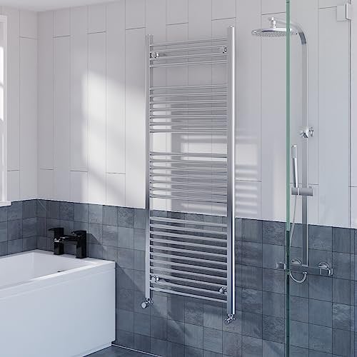 Warmehaus Straight Heated Towel Rail Radiator Ladder for Bathroom Wall Mounted Chrome 1500x600mm